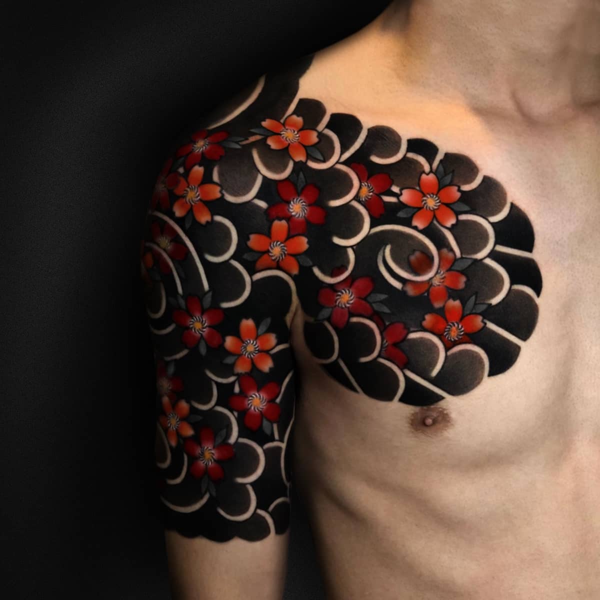 Sakura — Irezumi / Chest and half sleeve